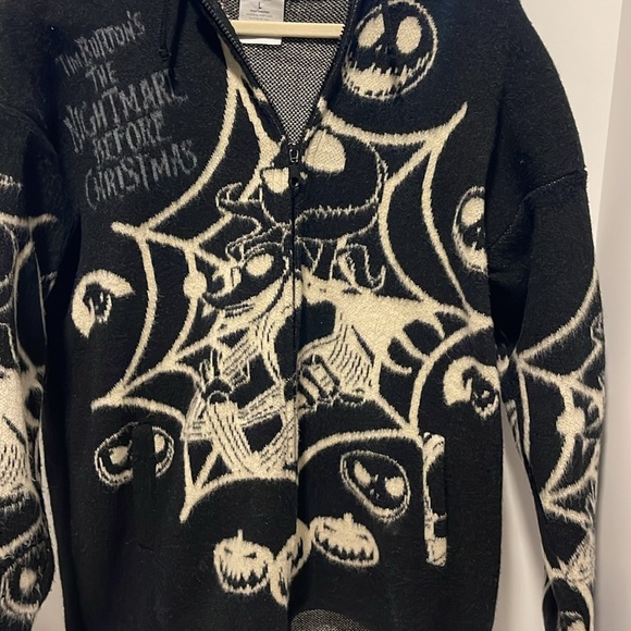 Camptex Wool Sweater Jacket The Nightmare Before Christmas Size Large Zip Up - Picture 3 of 8